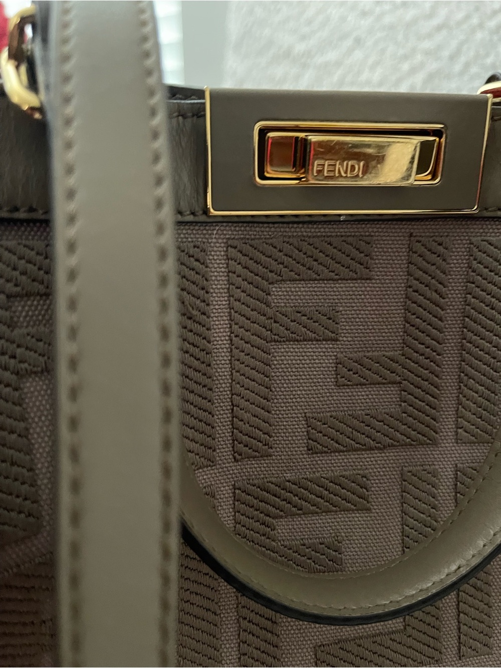 Fendi Brown Taupe FF Jacquard Double-Handle Tote - Picture 4 of 13